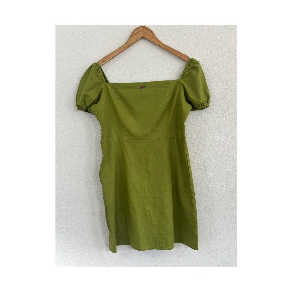 Green Puff Sleeve Women's Top